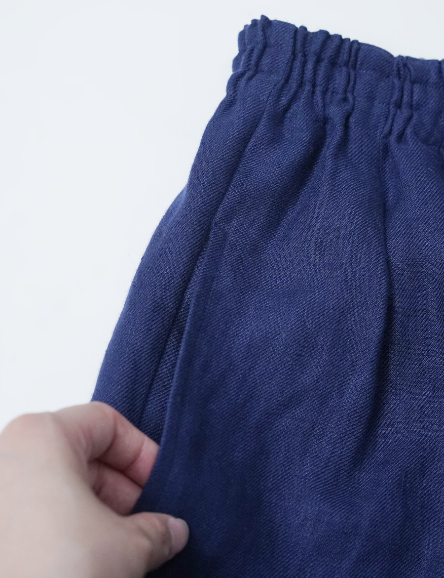 【サンプル作品】プレミアムリネン タックパンツ / ブルーニュイ sample-a0812