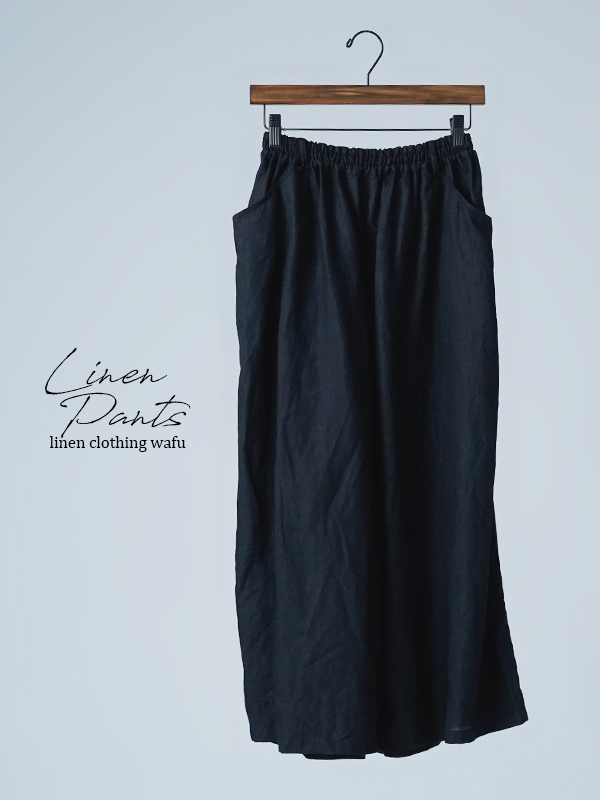 日本未入荷【Aakasha ラップデザイン リネン スカートパンツ】 チェック柄ラップデザインパンツ/日本製(ガウチョ・ワイドパンツ