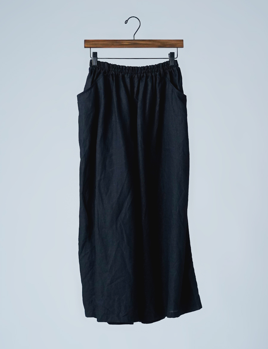 Hakuro 黒リネン　パンツ ウエストゴム　M パンツ通販 | ワールド オンラインストア | WORLD ONLINE STORE