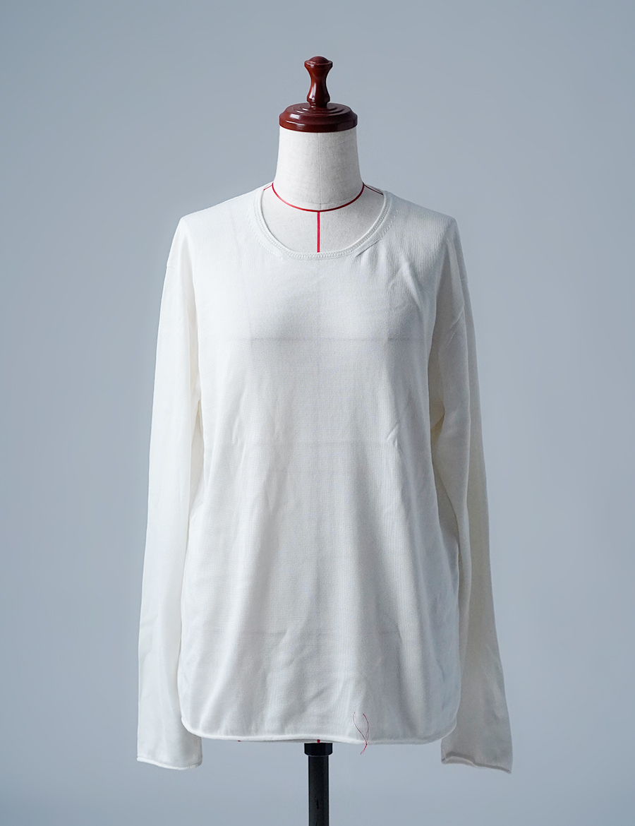 【訳あり作品/Lサイズ】シルク100% ニット トップス / オフホワイト sample-a0944