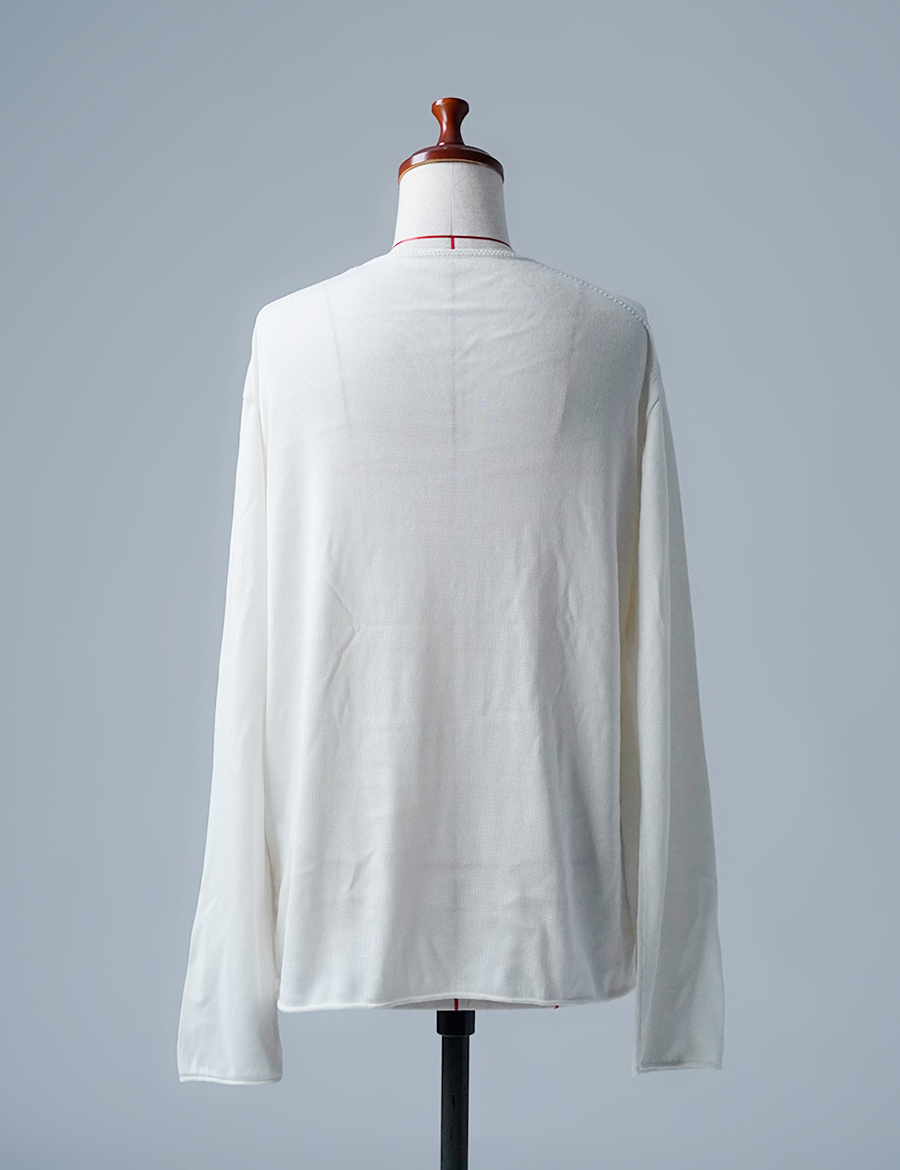 【訳あり作品/Lサイズ】シルク100% ニット トップス / オフホワイト sample-a0944