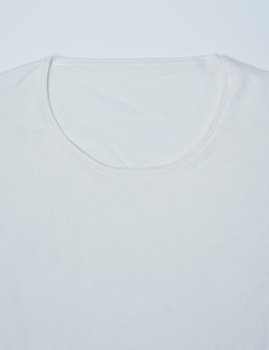 【訳あり作品/Lサイズ】シルク100% ニット トップス / オフホワイト sample-a0944