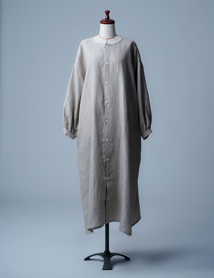 サンプル作品】プレミアムリネン 背中ピンタック ワンピース