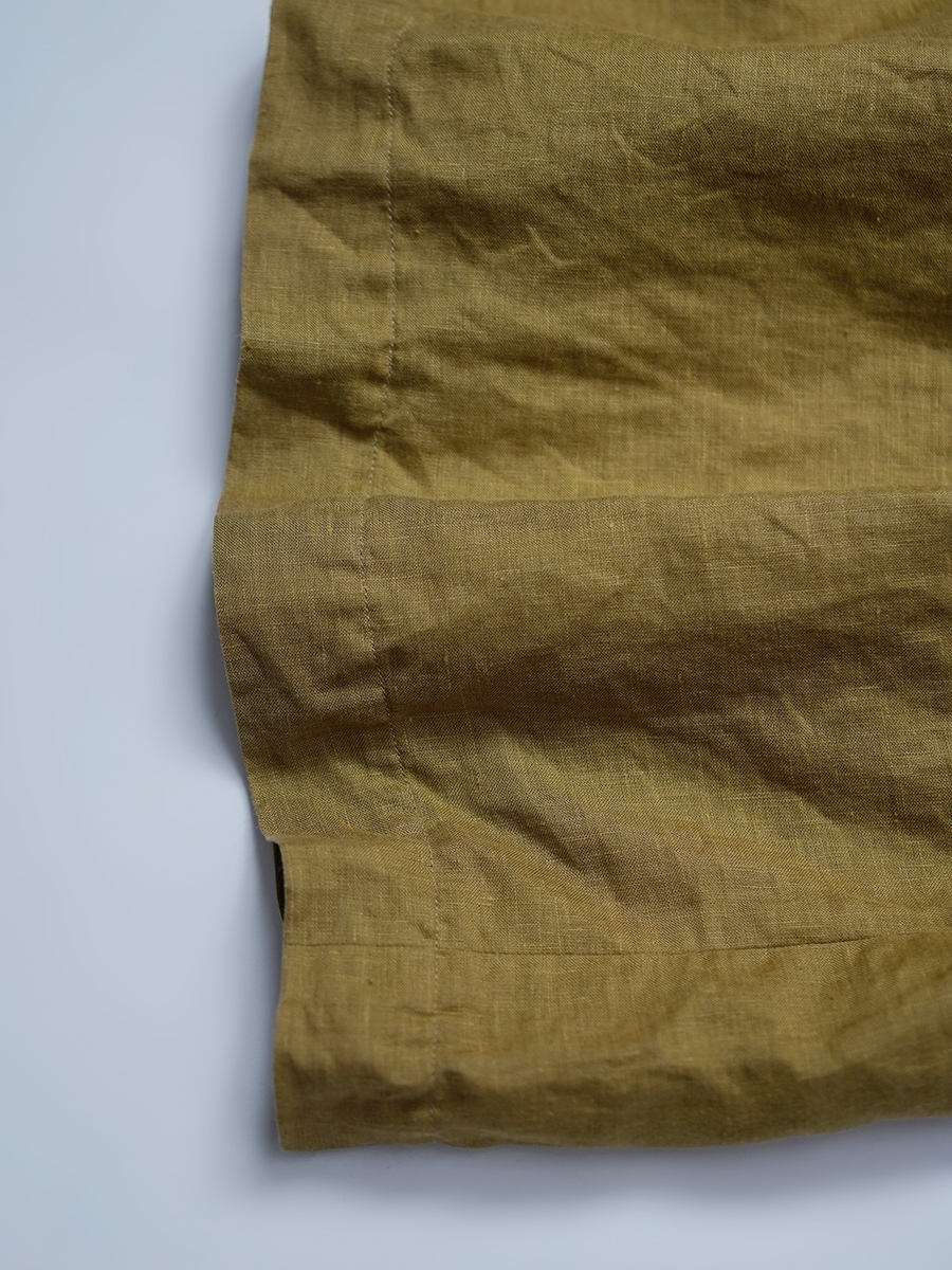 リユース作品/Mサイズ】リネン キャミワンピース / 黄橡色(きつるばみ