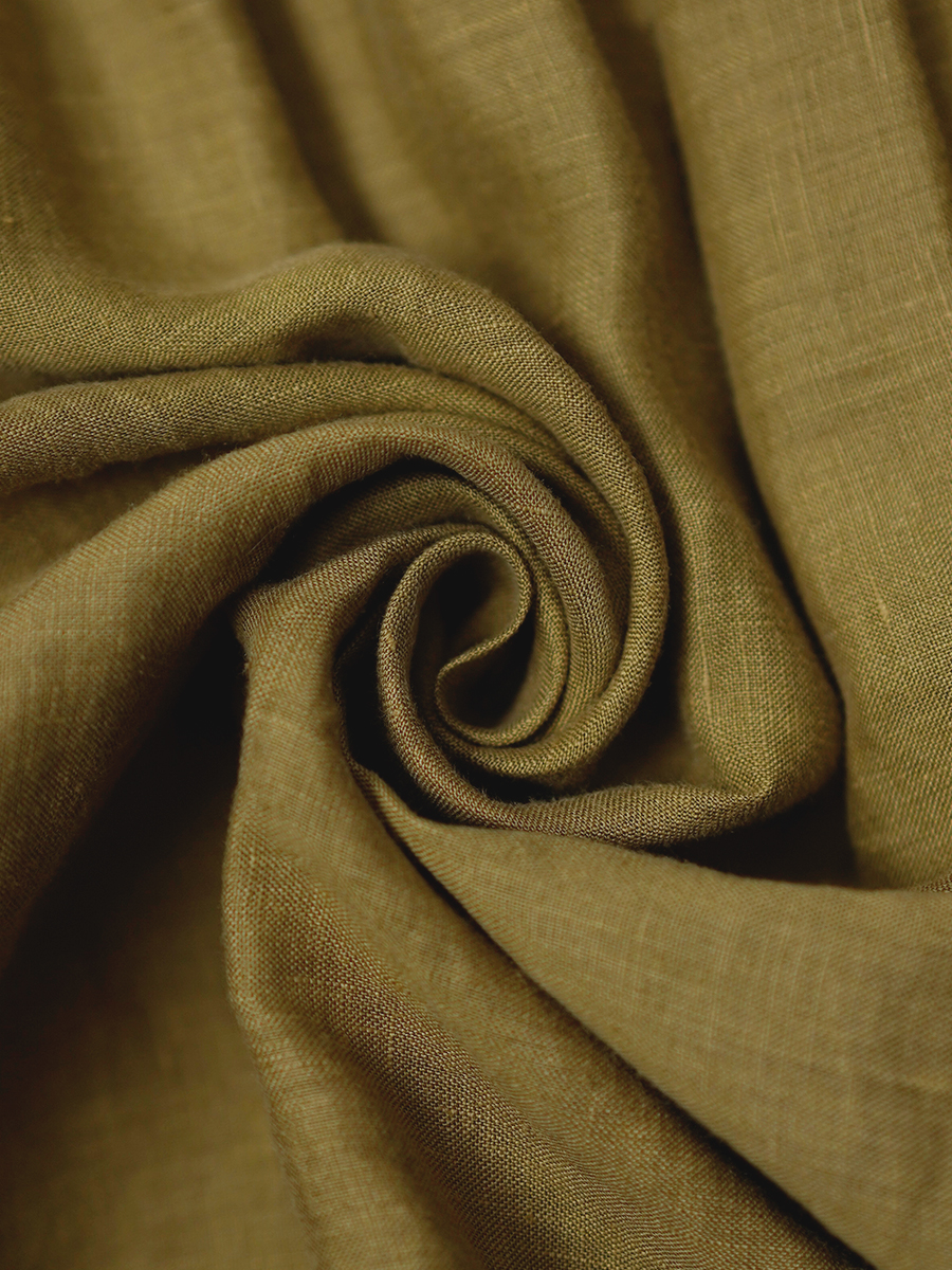 リユース作品/Mサイズ】リネン キャミワンピース / 黄橡色(きつるばみ