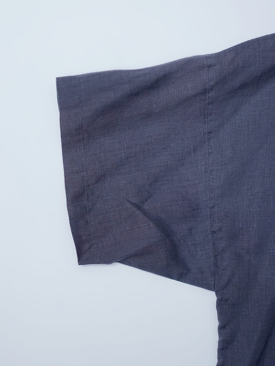 【リユース作品】リネン ドロップショルダー ビッグTシャツ / グレー sample-a1024