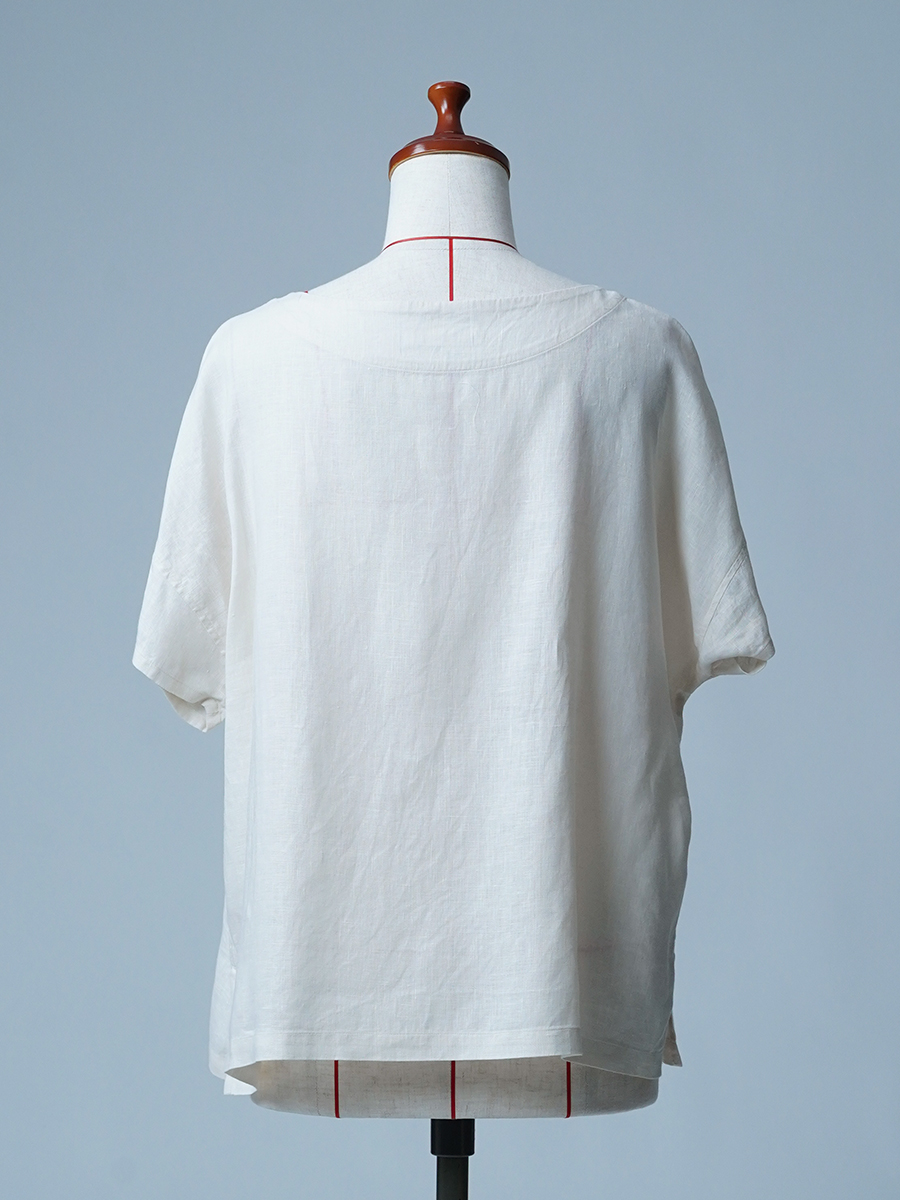 【リユース作品/Lサイズ】リネントップス 半袖 リネンTシャツ / レモンシフォン sample-a1104
