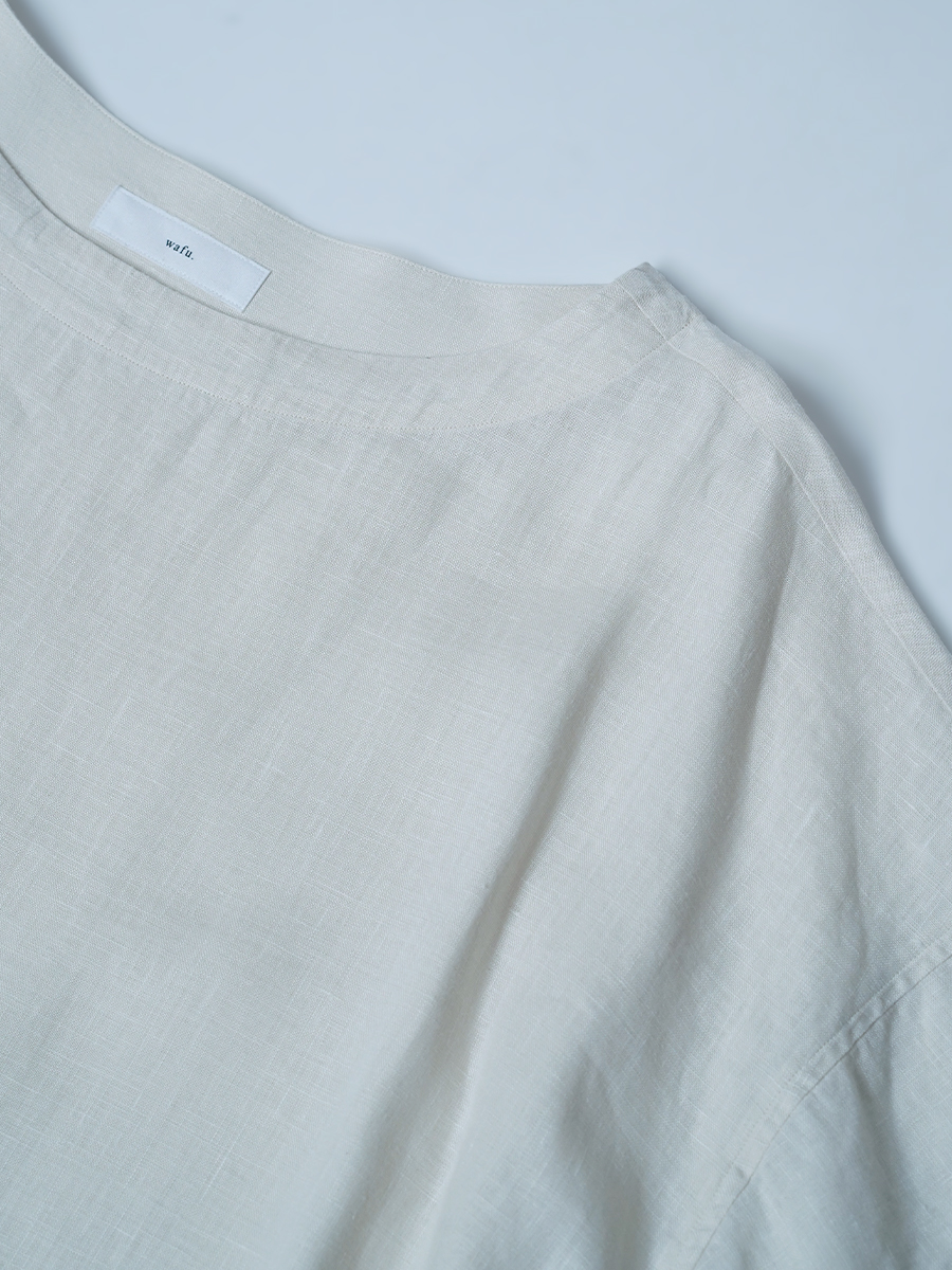 【リユース作品/Lサイズ】リネントップス 半袖 リネンTシャツ / レモンシフォン sample-a1104