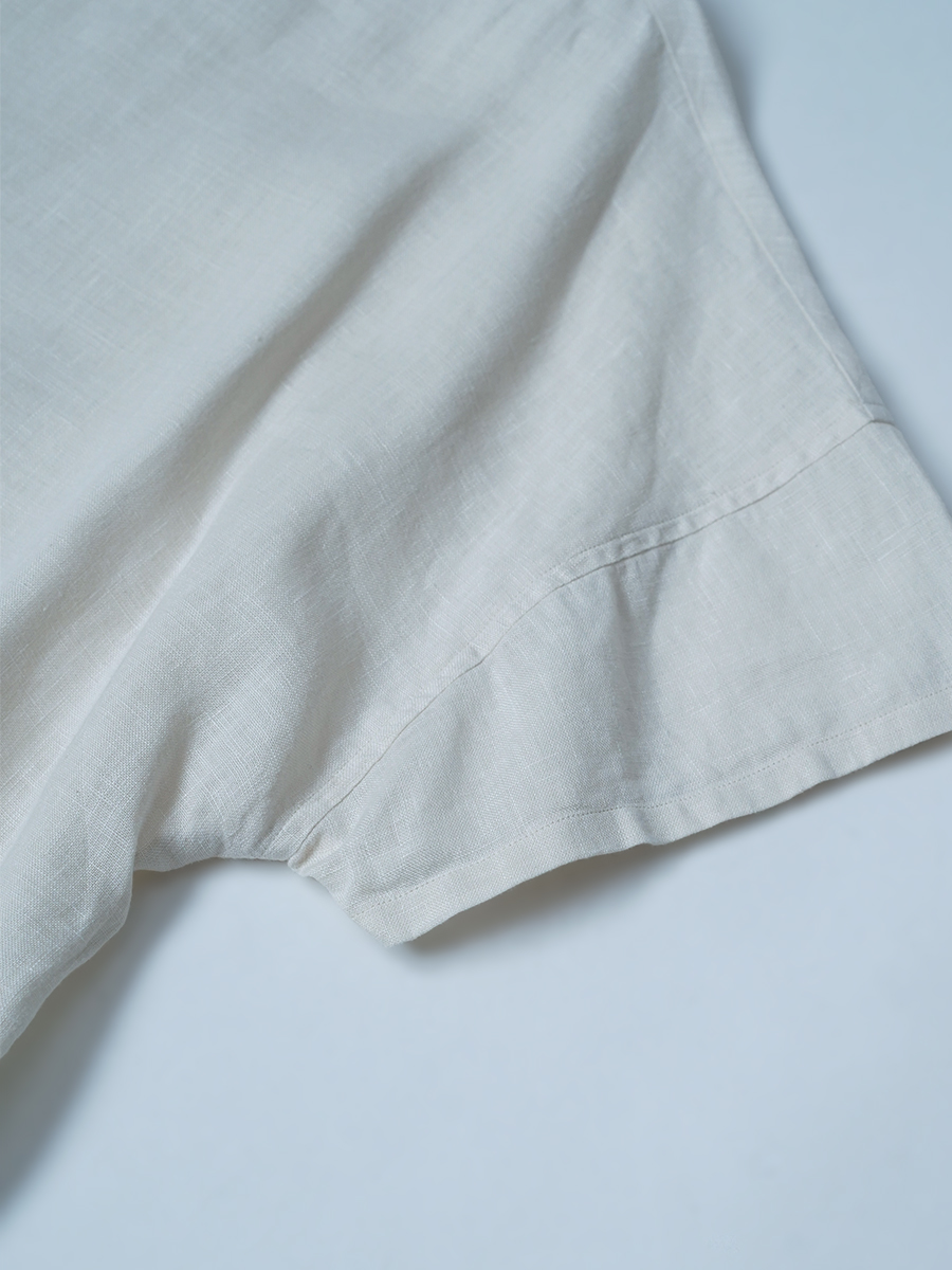 【リユース作品/Lサイズ】リネントップス 半袖 リネンTシャツ / レモンシフォン sample-a1104