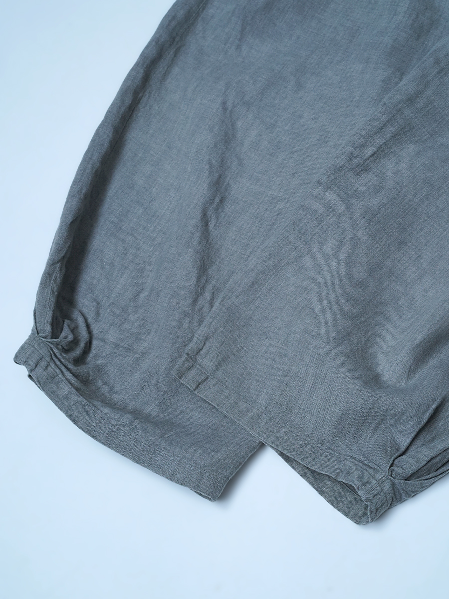 【リユース作品】リネンパンツ くるぶし丈 ボールパンツ / スチールグレー sample-a1127