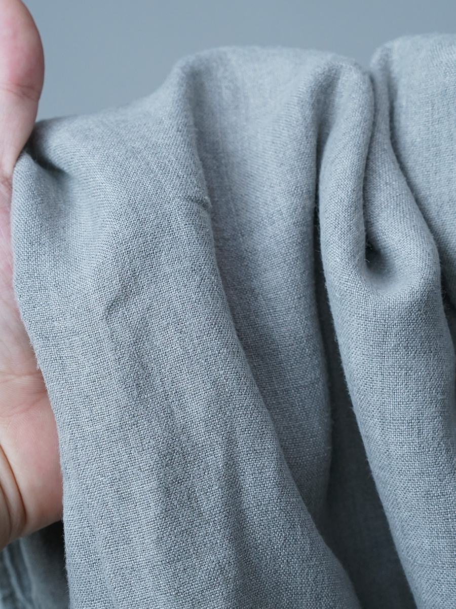 【リユース作品】リネンパンツ くるぶし丈 ボールパンツ / スチールグレー sample-a1127