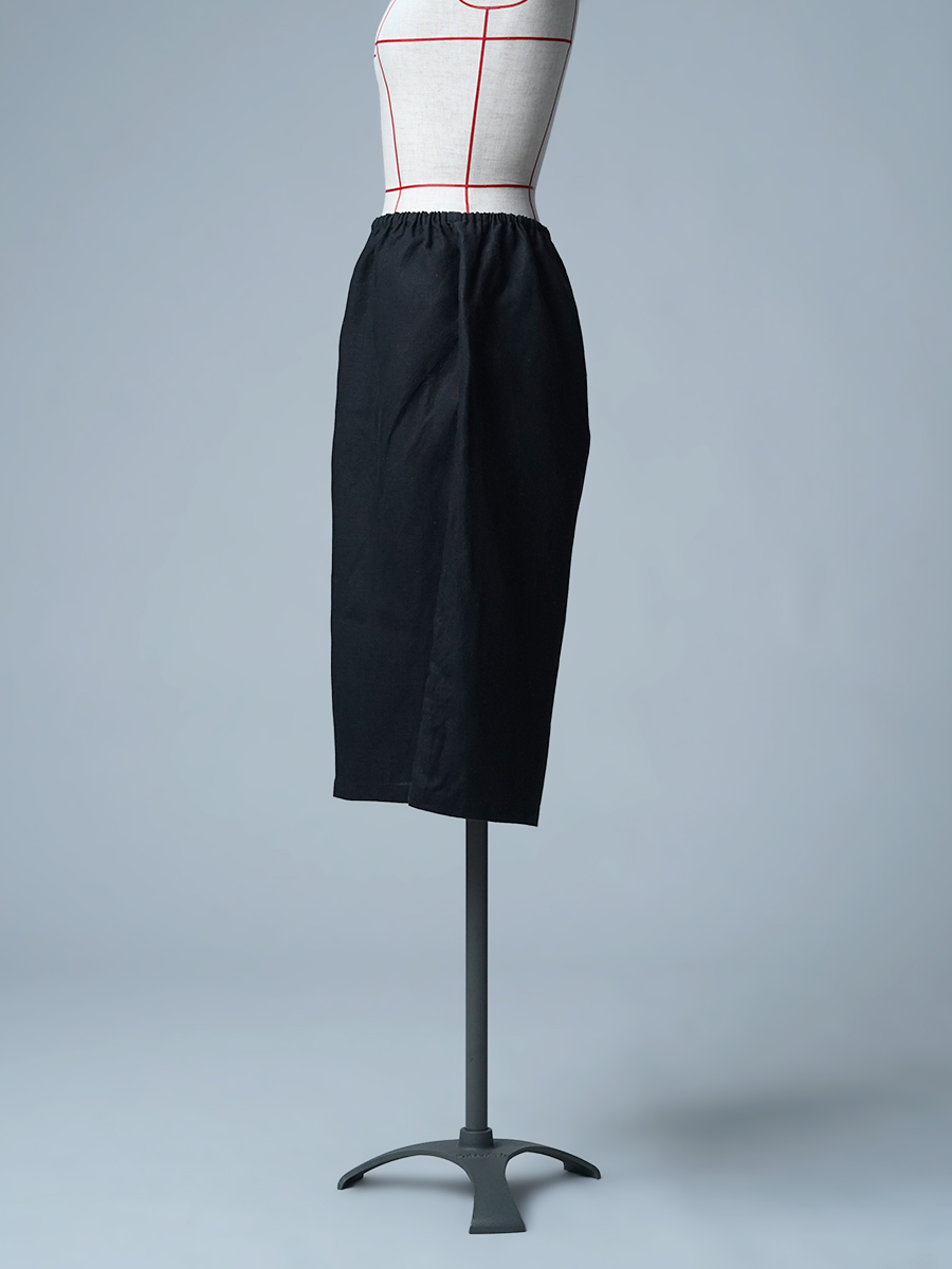 【リユース作品】リネンペチパンツ ロング丈 / 黒色 sample-a1136