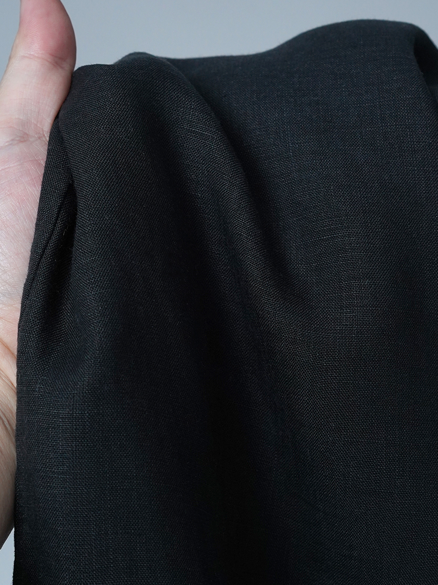 【リユース作品】リネンペチパンツ ロング丈 / 黒色 sample-a1136