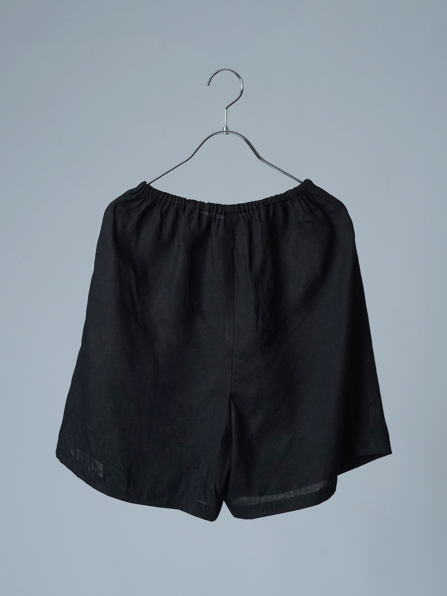 【リユース作品】リネンペチパンツ インナーパンツ / 黒色 sample-a1137