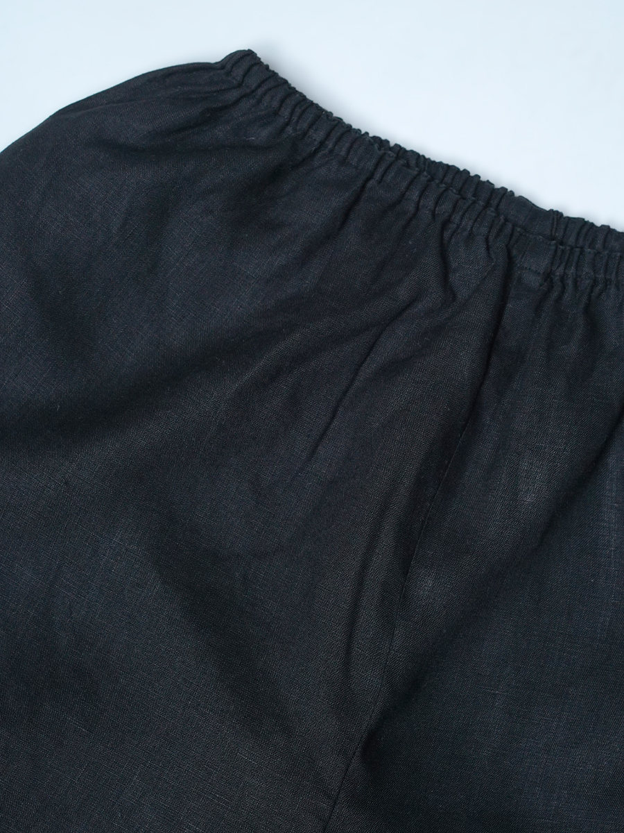 【リユース作品】リネンペチパンツ インナーパンツ / 黒色 sample-a1137