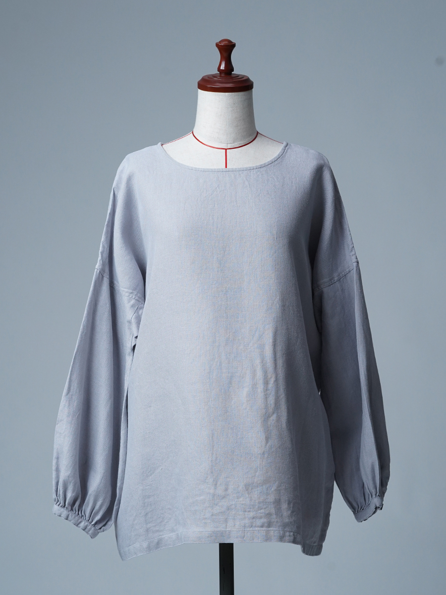 【リユース作品】リネントップス ふんわり袖 トップス / グリーシエル sample-a1149