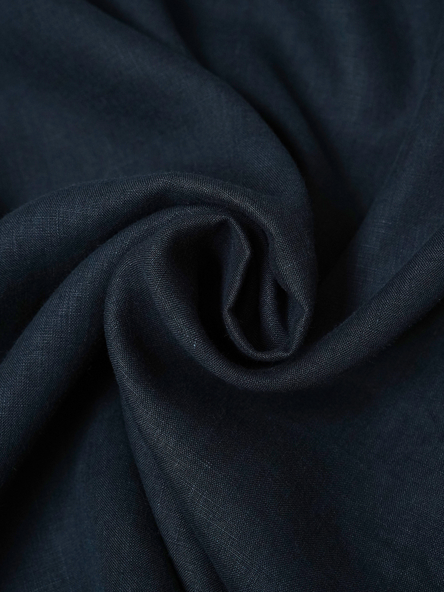 【リユース作品/LLサイズ】リネントップス 丸首 長袖トップス / 黒色 sample-a1167