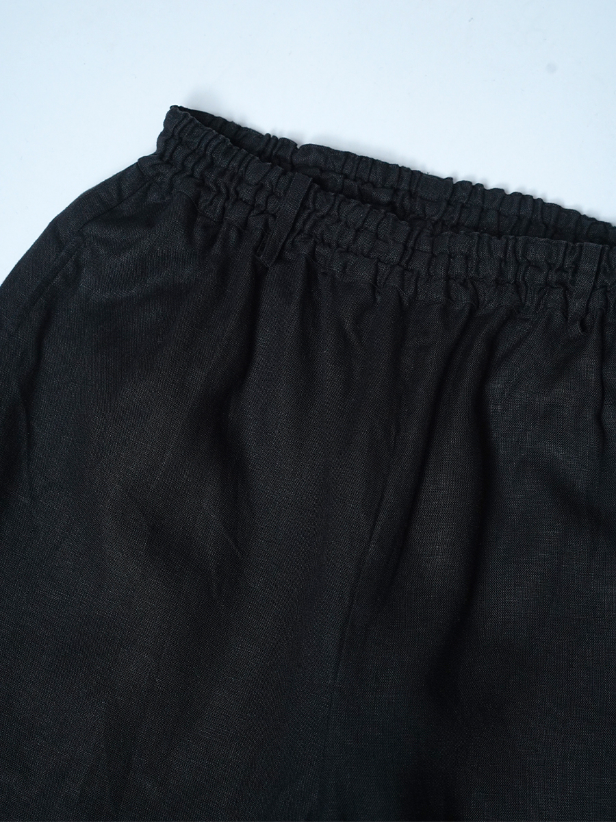 【リユース作品】リネンパンツ みんな大好き テーパードパンツ / ブラック sample-a1173
