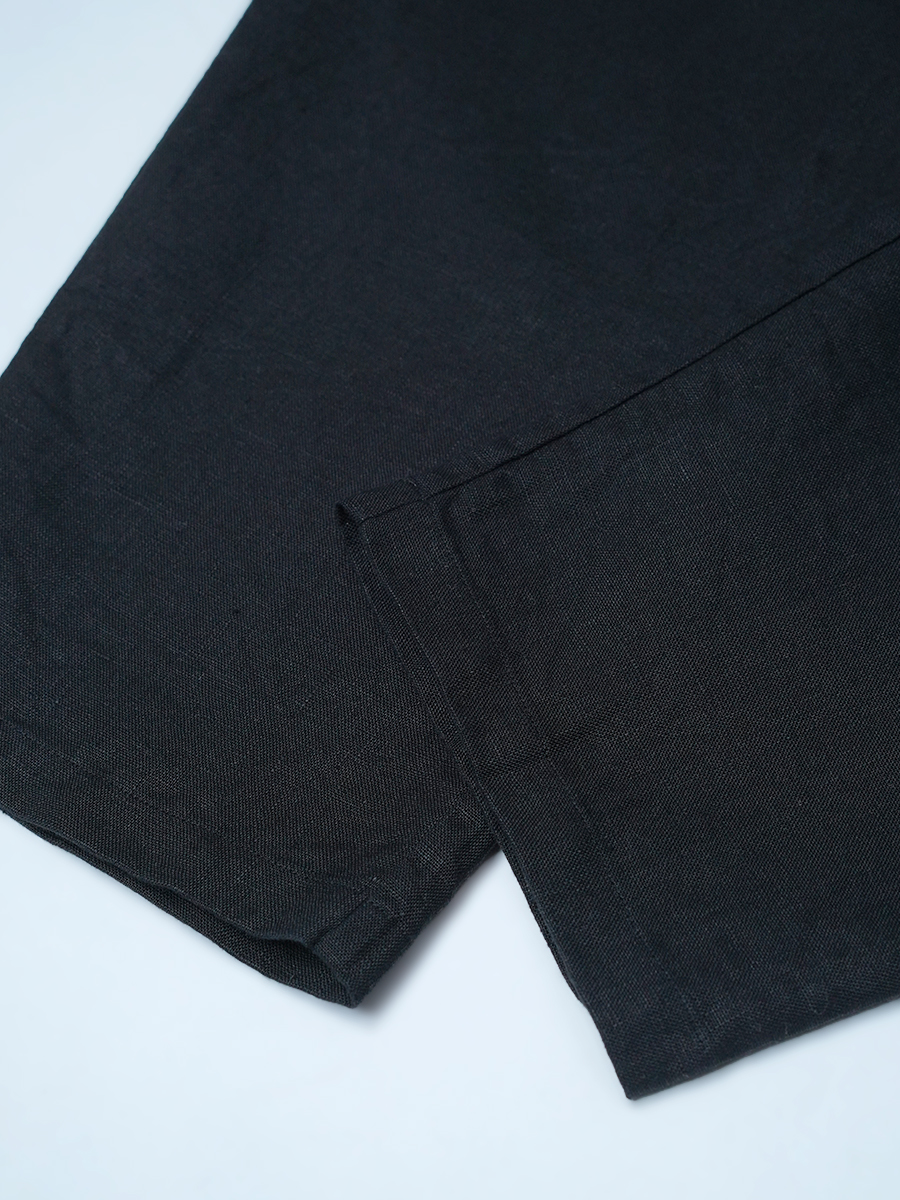 【リユース作品】リネンパンツ みんな大好き テーパードパンツ / ブラック sample-a1173