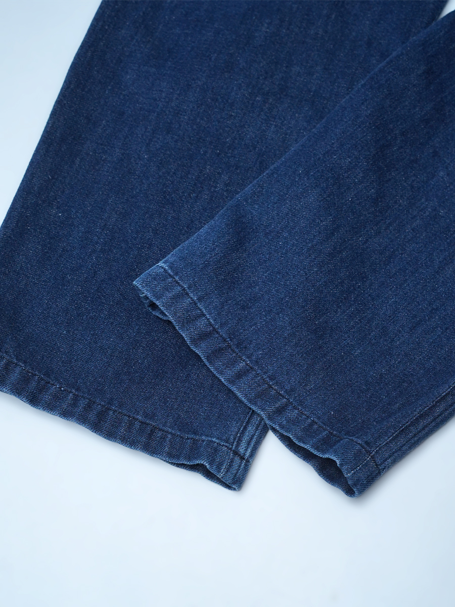 【リユース作品】リネンデニムパンツ スリム イージーパンツ / ダークインディゴ sample-a1180