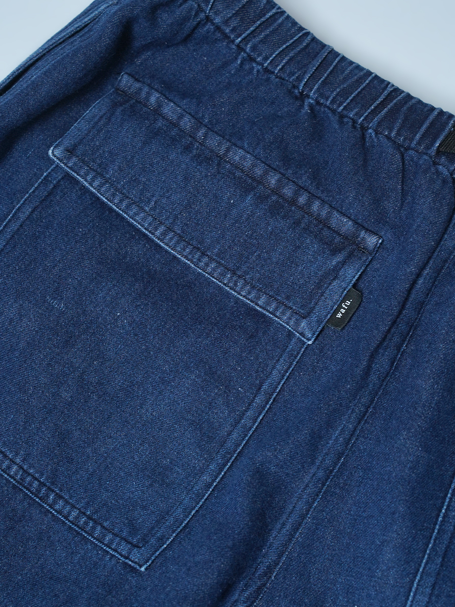 【リユース作品】リネンデニムパンツ スリム イージーパンツ / ダークインディゴ sample-a1180