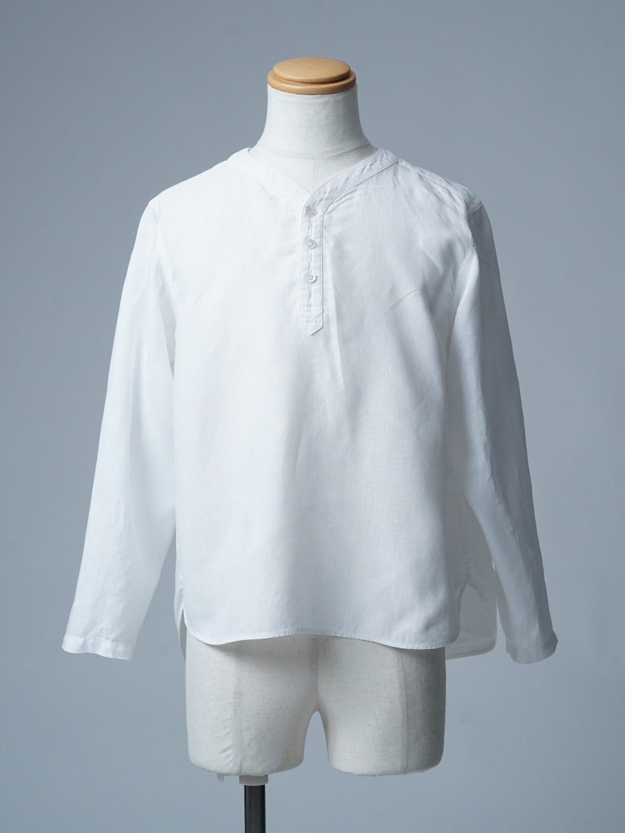 【リユース作品】リネントップス スリーピングシャツ / 白色 sample-a1187