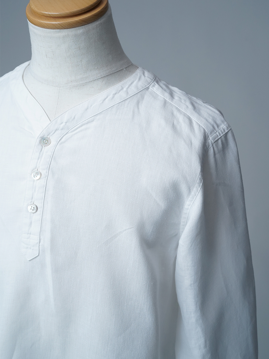 【リユース作品】リネントップス スリーピングシャツ / 白色 sample-a1187