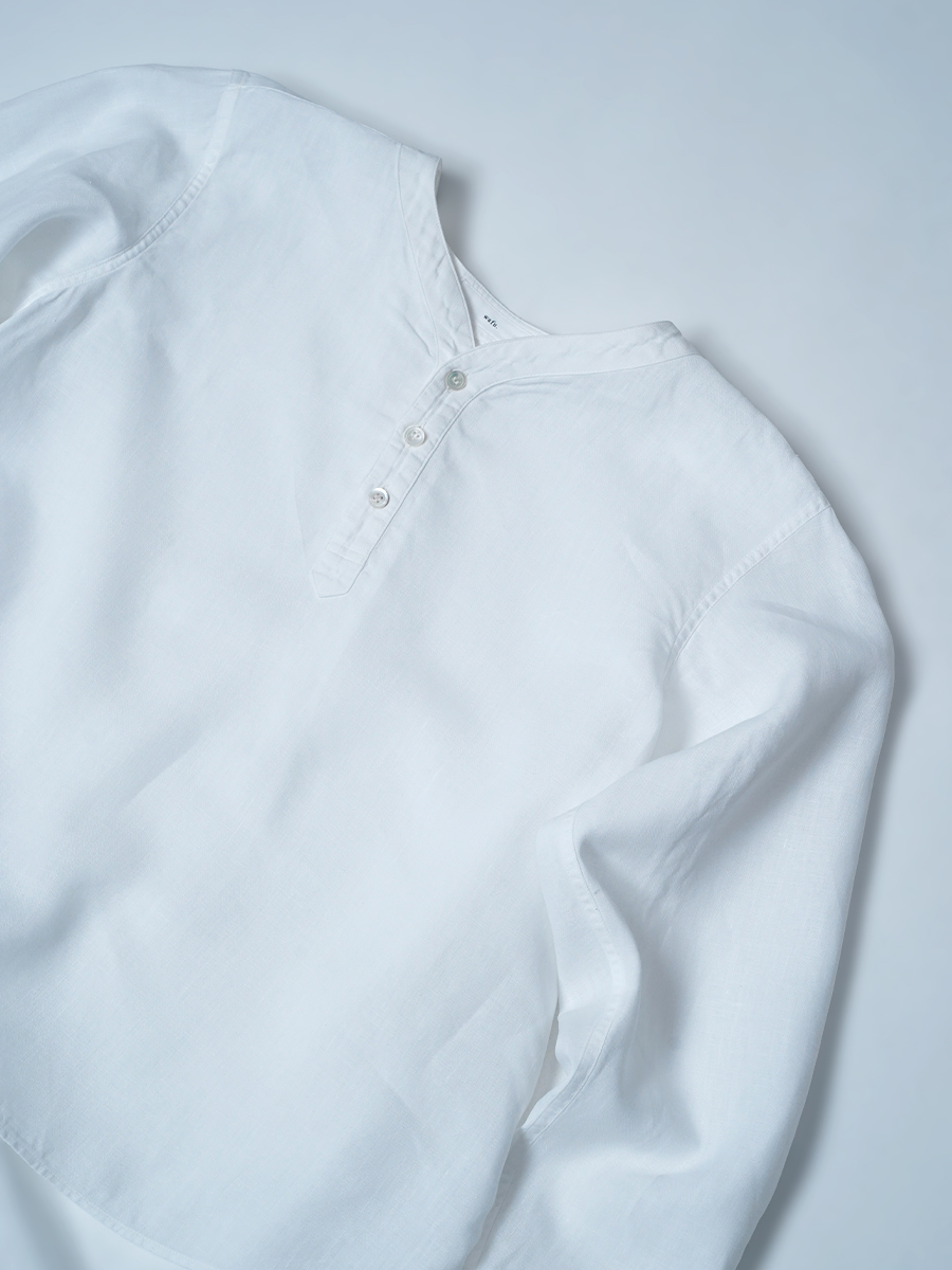 【リユース作品】リネントップス スリーピングシャツ / 白色 sample-a1187