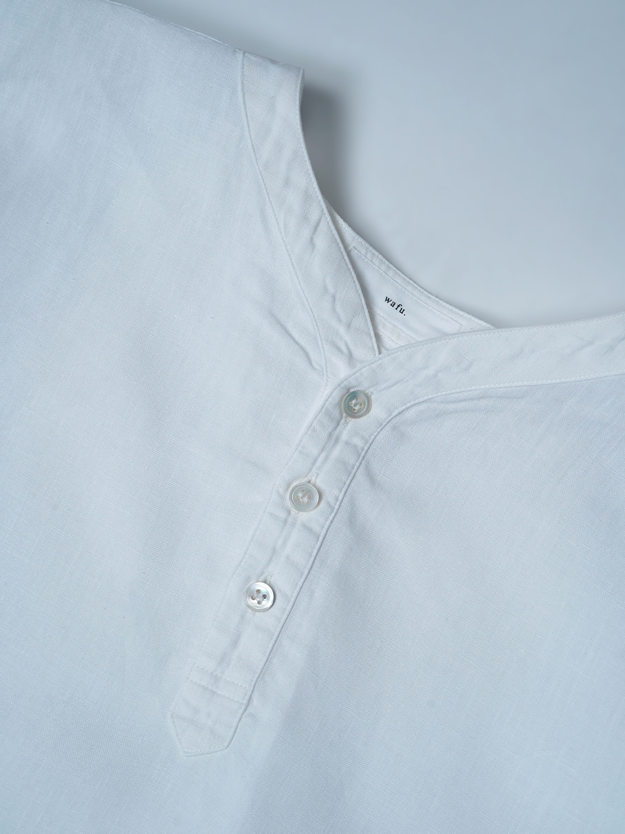 【リユース作品】リネントップス スリーピングシャツ / 白色 sample-a1187