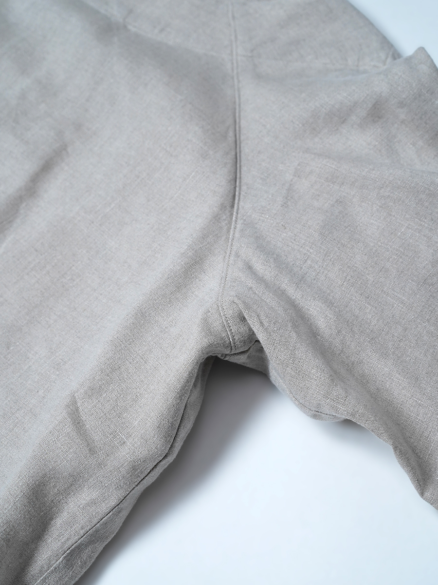 【リユース作品】リネントップス 脇汗対策 ボートネック ラグランスリーブ / 亜麻ナチュラル sample-a1211