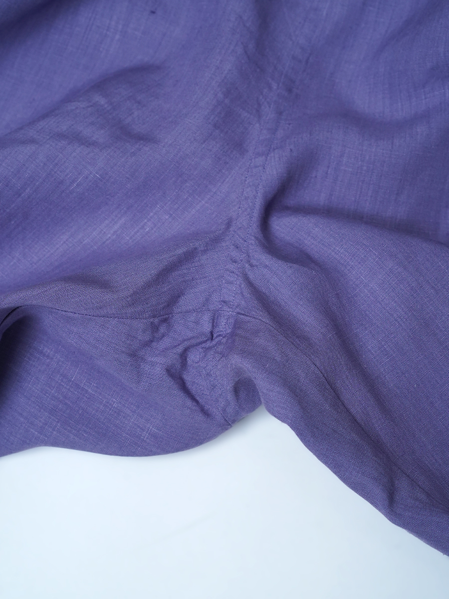 【リユース作品】リネンパンツ 超高密度リネン 裾タック バルーンパンツ / 藤紫(ふじむらさき) sample-a1221
