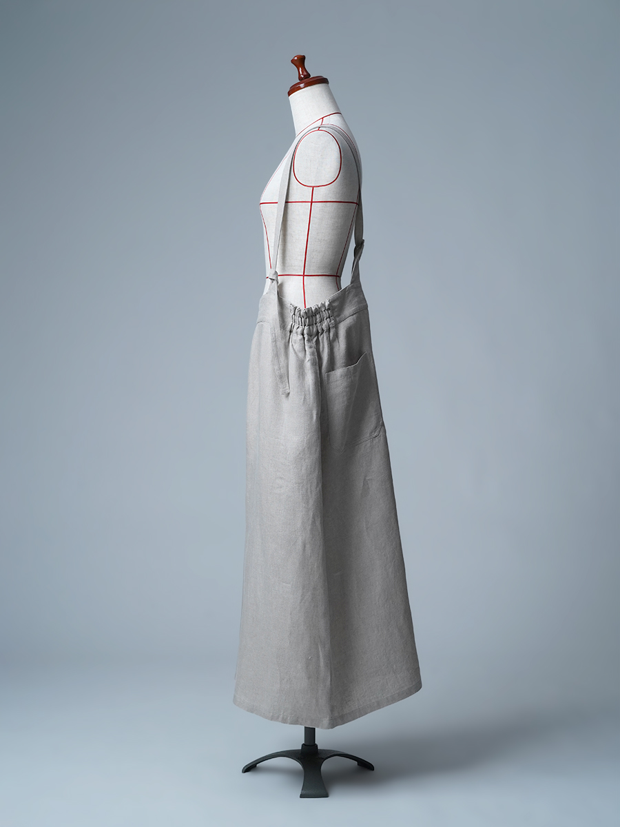 【リユース作品】リネンサロペット ワイドサロペット / フラックス sample-a1222