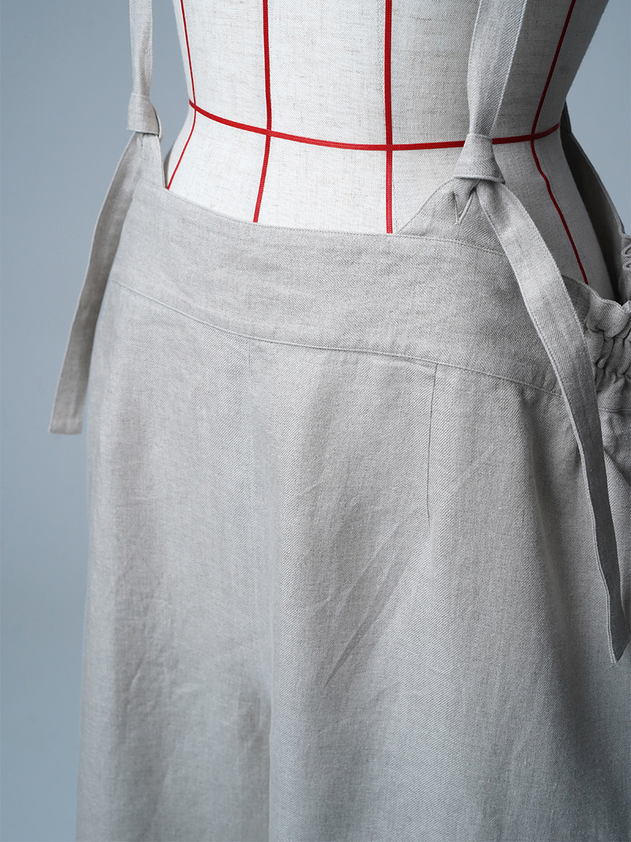 【リユース作品】リネンサロペット ワイドサロペット / フラックス sample-a1222