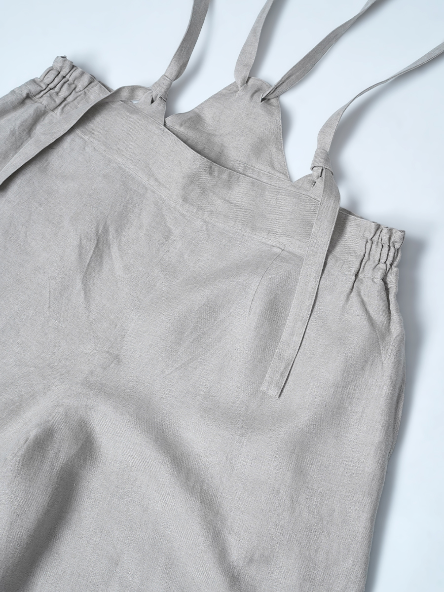 【リユース作品】リネンサロペット ワイドサロペット / フラックス sample-a1222