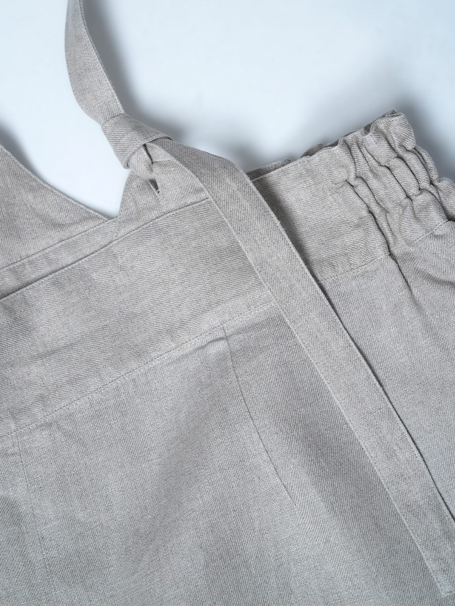 【リユース作品】リネンサロペット ワイドサロペット / フラックス sample-a1222