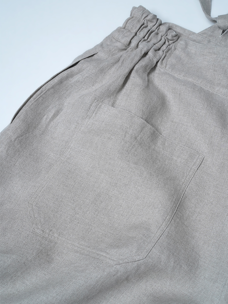 【リユース作品】リネンサロペット ワイドサロペット / フラックス sample-a1222