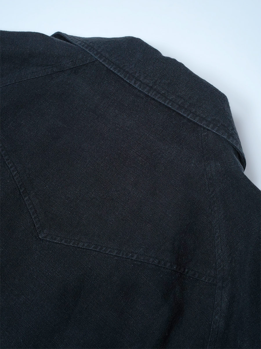 【リユース作品】リネンジャケット ライダースジャケット サイズ小さめ / 黒色 sample-a1230