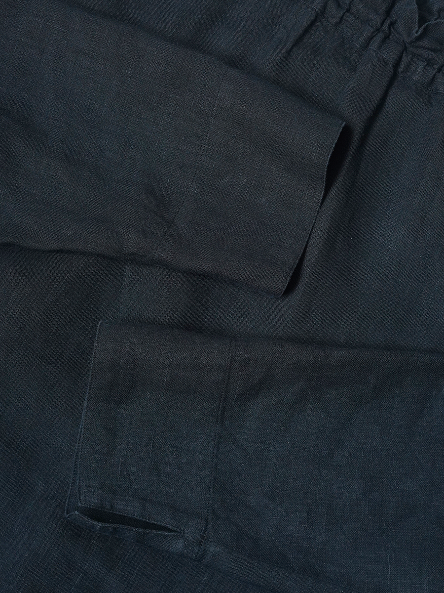 【リユース作品/Lサイズ】リネントップス タートル ネックインナー / 黒色 sample-a1261