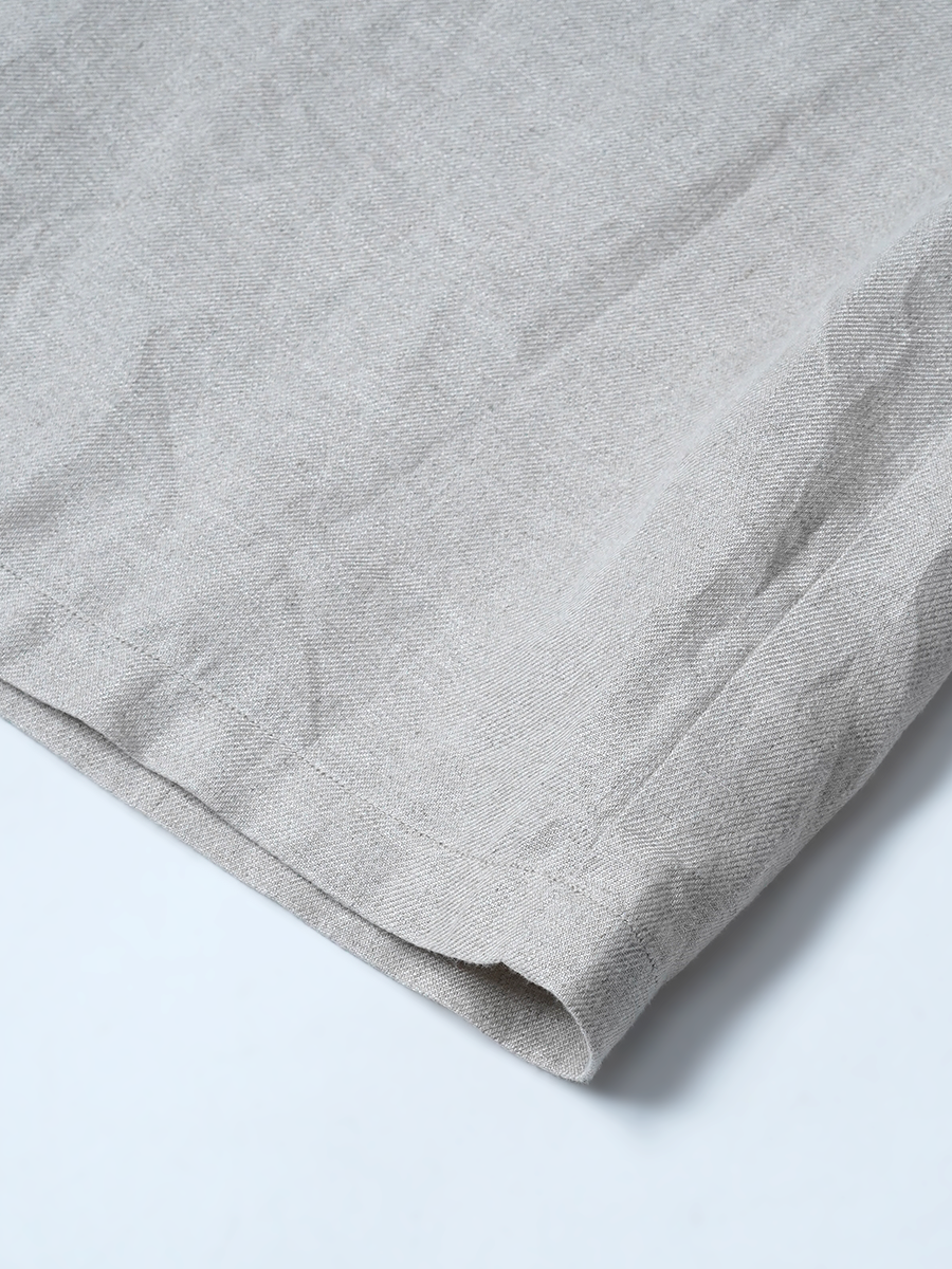 【リユース作品/Lサイズ】リネントップス シャーリング ネックトップス / フラックス sample-a1267