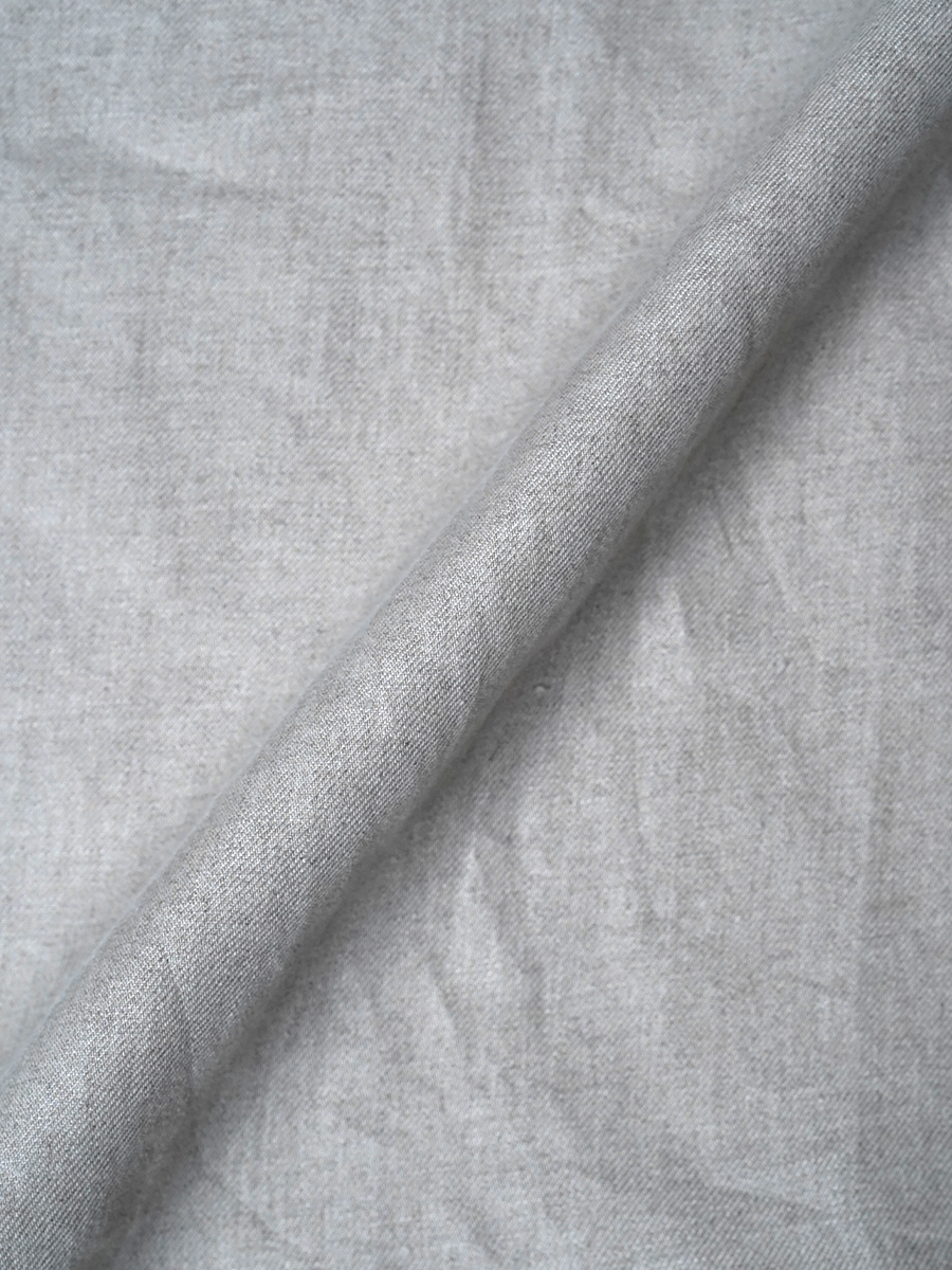 【リユース作品/Lサイズ】リネントップス シャーリング ネックトップス / フラックス sample-a1267