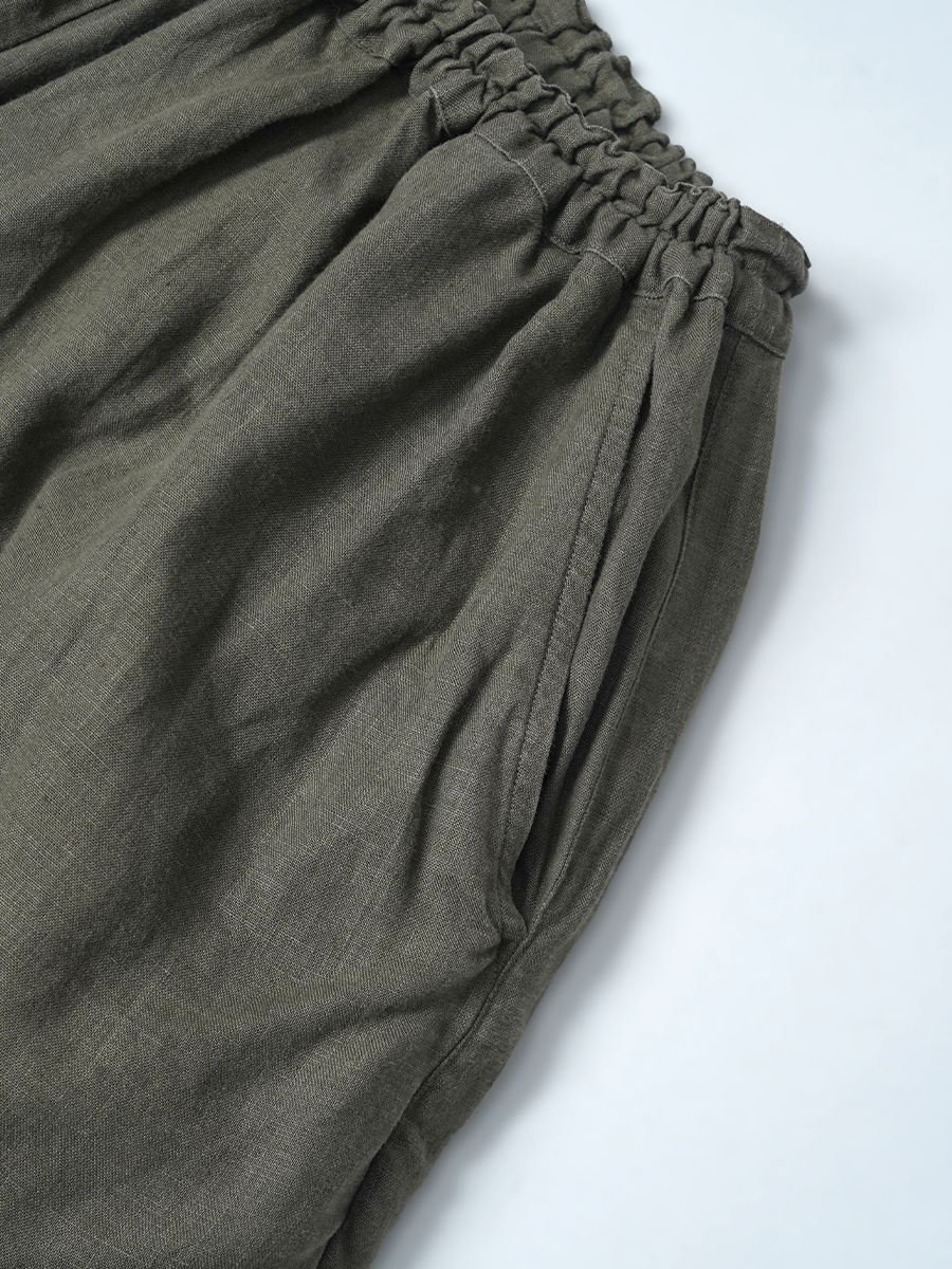【リユース作品】リネンワイドパンツ ワイドパンツ / 柳煤竹(やなぎすすたけ) sample-a1302