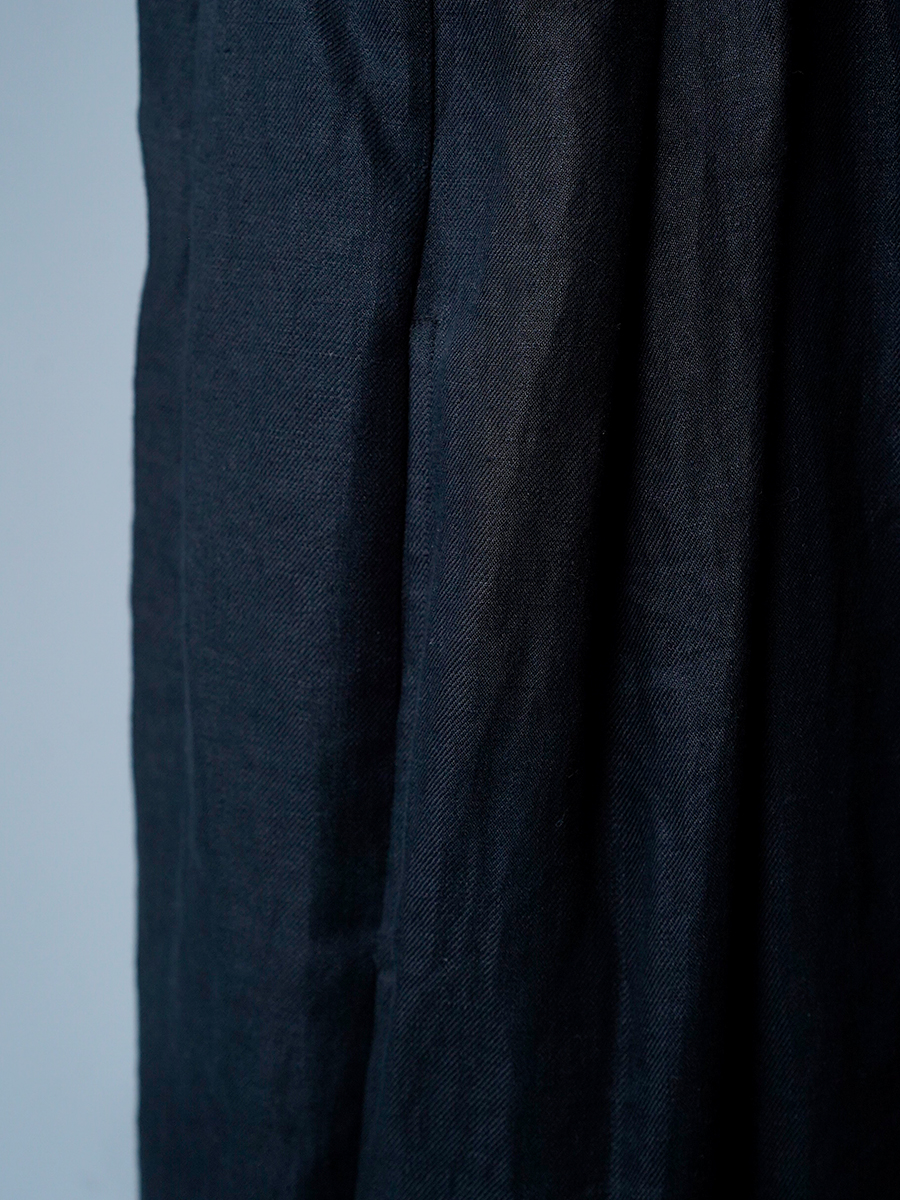 【サンプル作品】プレミアムリネン 秘密のシルエット ワンピース / ランプブラック sample-c0005