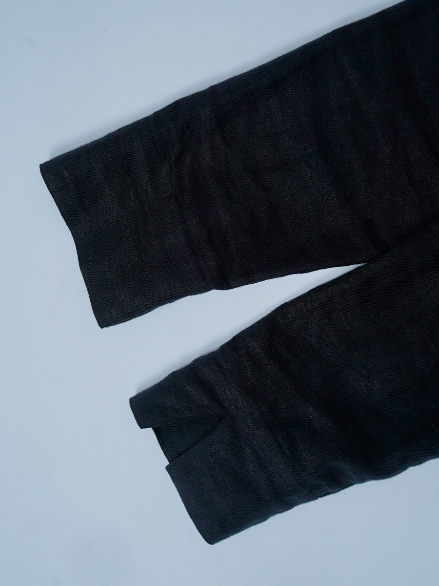 【サンプル作品】プレミアムリネン 秘密のシルエット ワンピース / ランプブラック sample-c0005