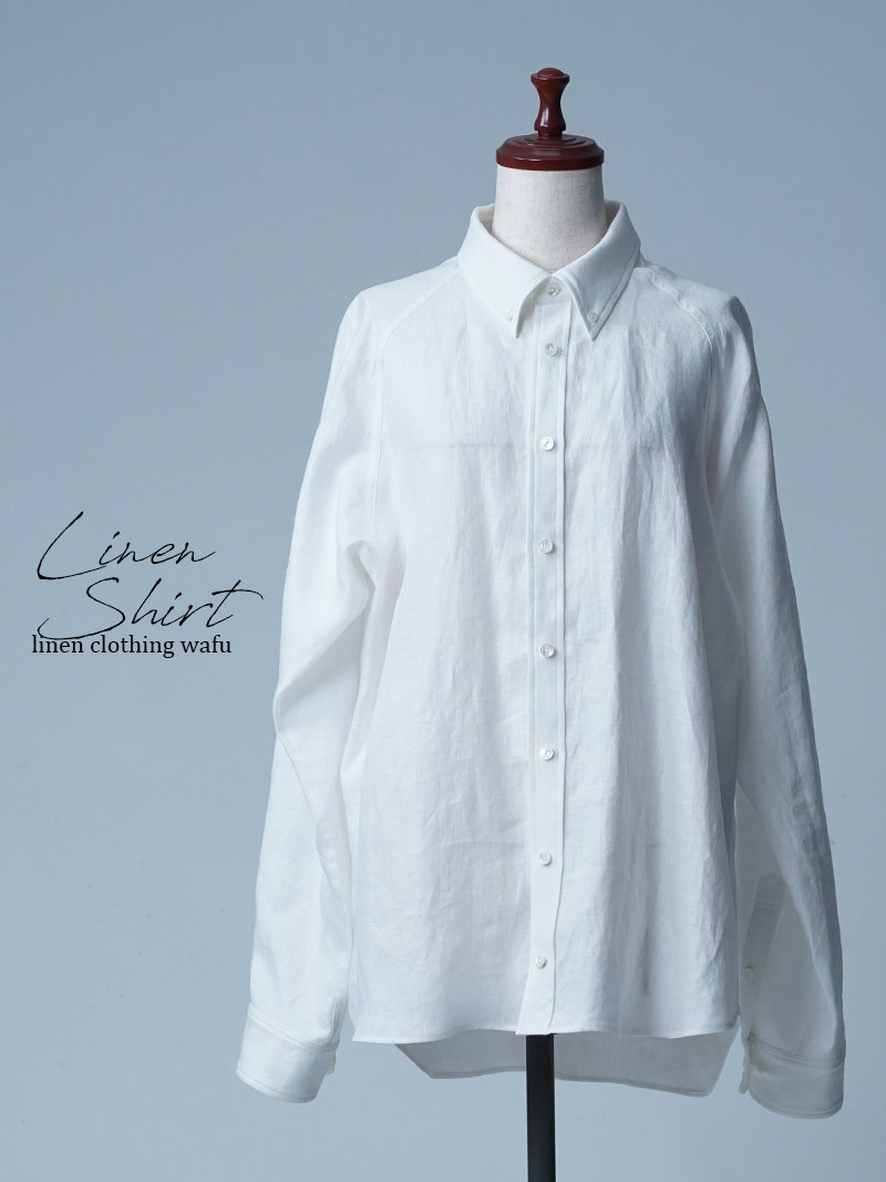 サンプル作品/Lサイズ】プレミアムリネン ボタンダウン ラグラン