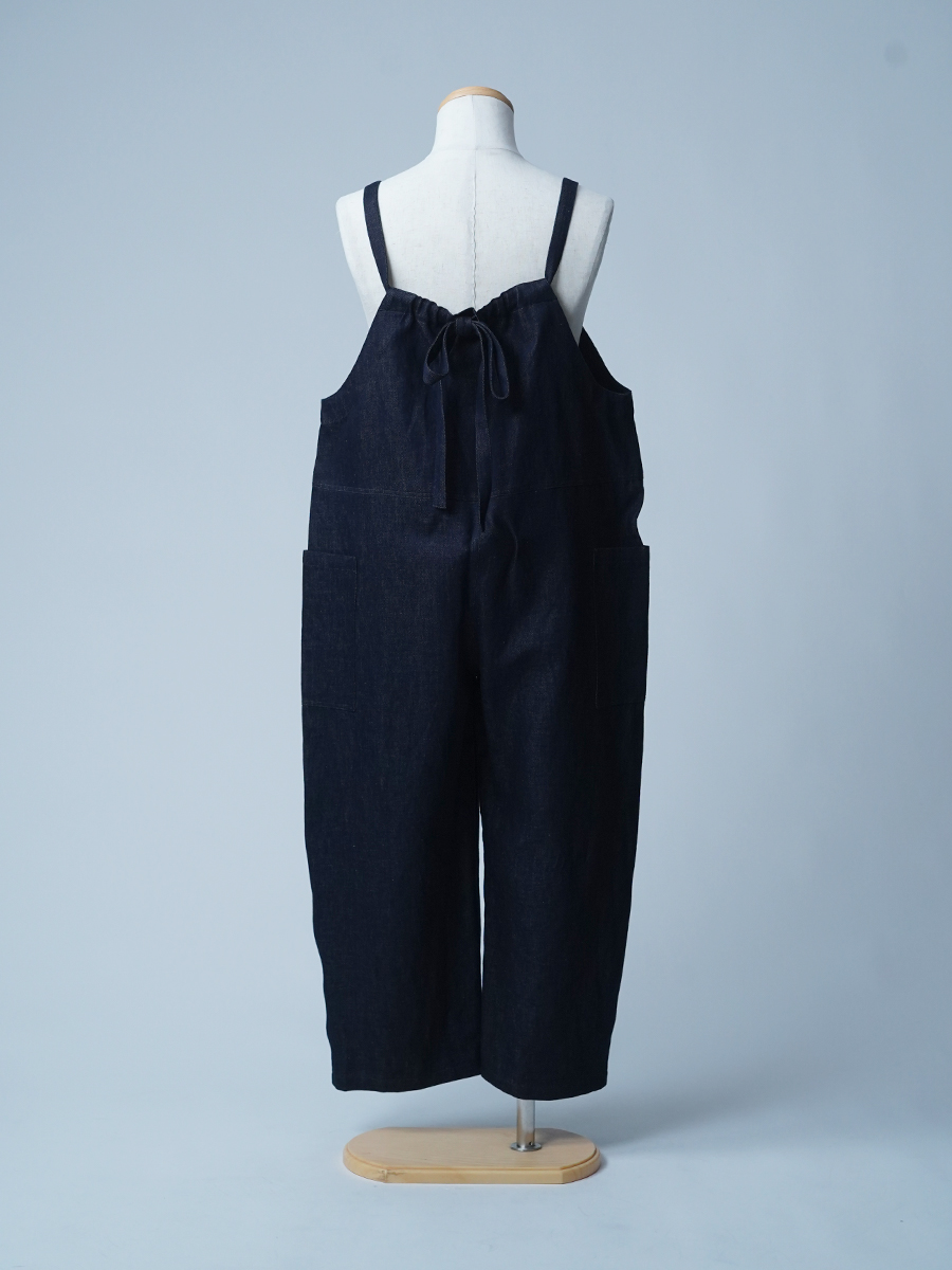 【サンプル作品】リネンデニム サロペット / ダークインディゴ sample-c0037
