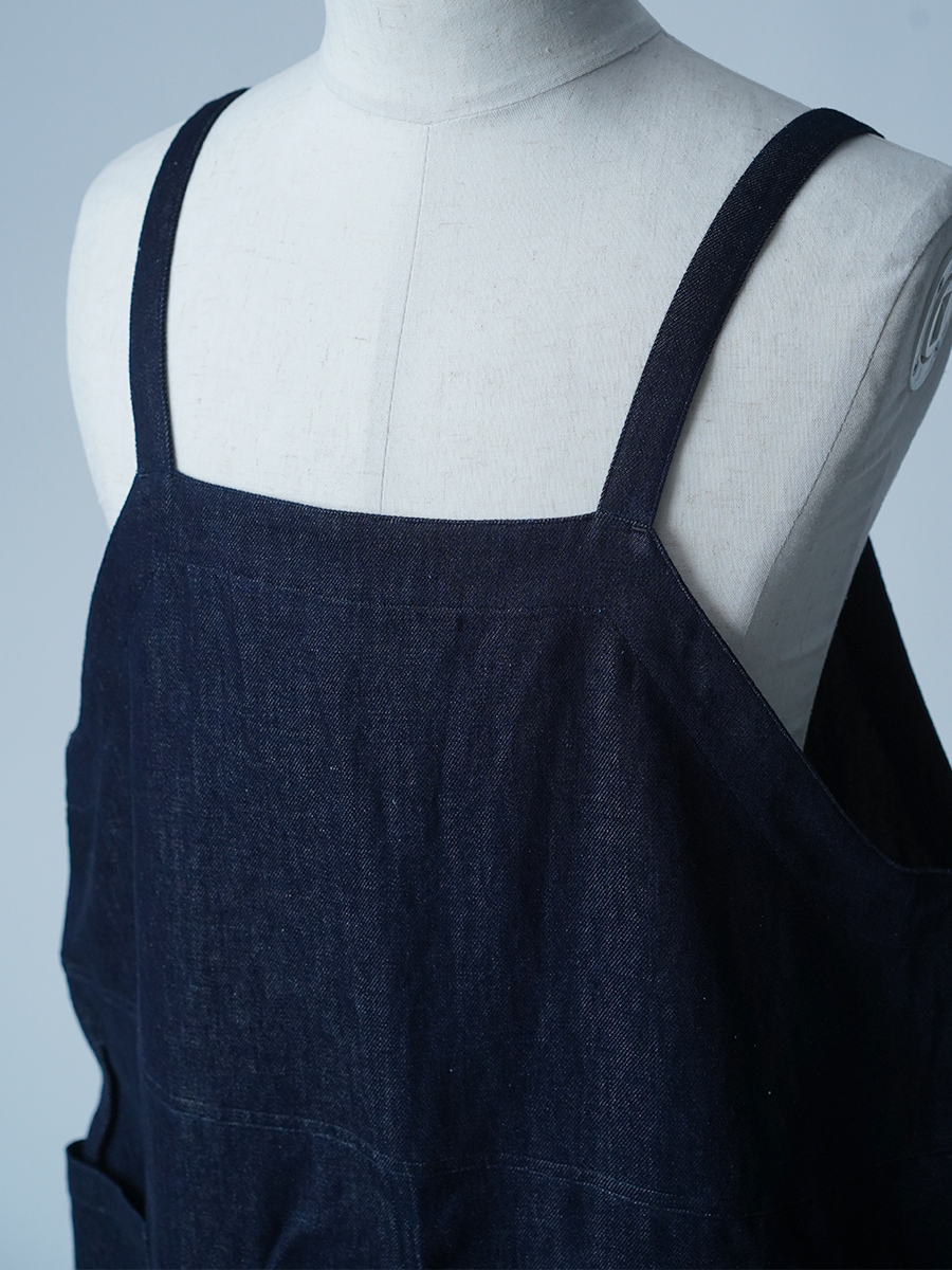【サンプル作品】リネンデニム サロペット / ダークインディゴ sample-c0037