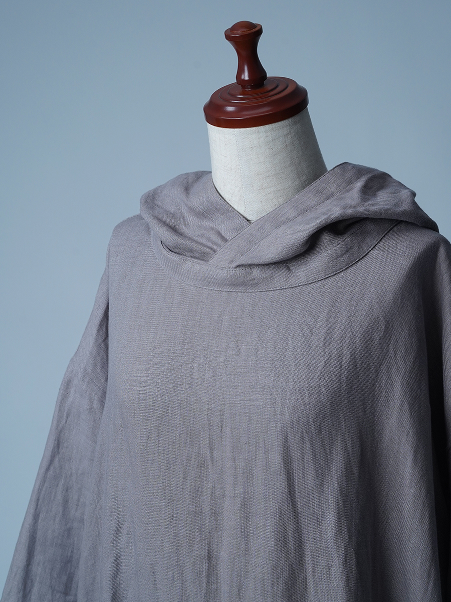 wafu.【リネンローブ】かんたんコーデの ショールカラーローブ ／ローズミスト プレミアム】わたぬきが溺愛する ショールカラー ローブ ／ 3色展開 h032e