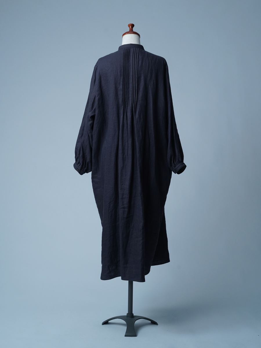 サンプル作品】プレミアムリネン ピンタック シャツワンピース