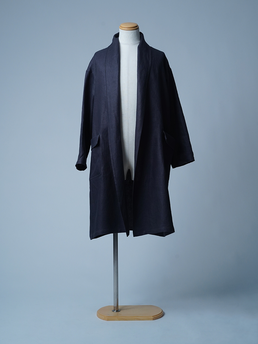 【サンプル作品】プレミアムリネン ショールカラー ローブ / ショードロンプラス sample-c0069