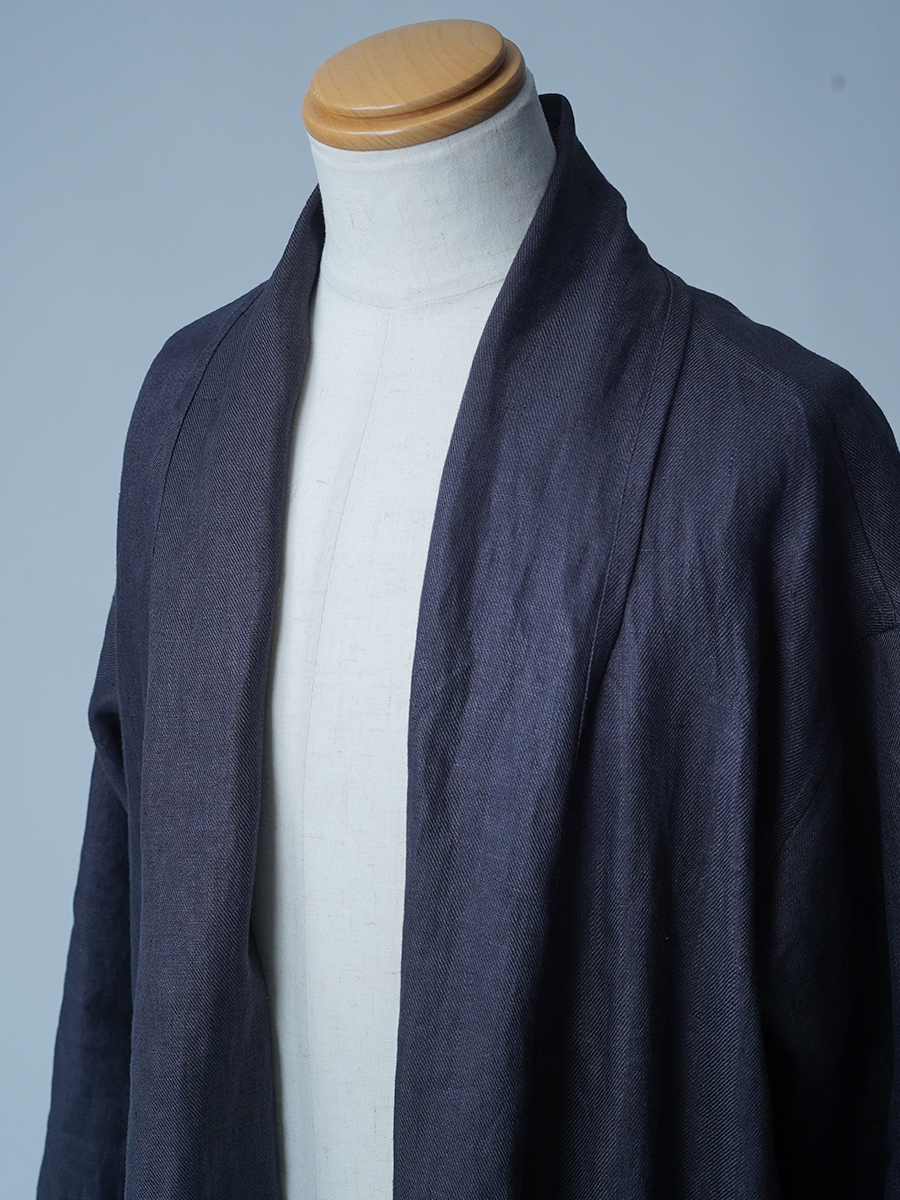 【サンプル作品】プレミアムリネン ショールカラー ローブ / ショードロンプラス sample-c0069
